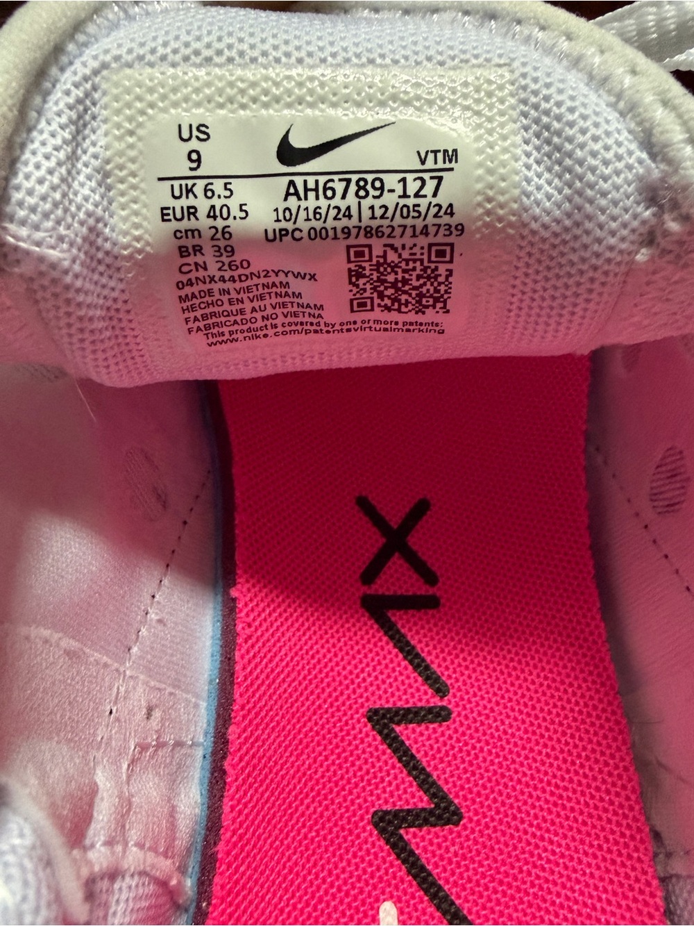 Nike White and Hot Pink Air Max 270 Style Sneakers - Picture 5 of 5